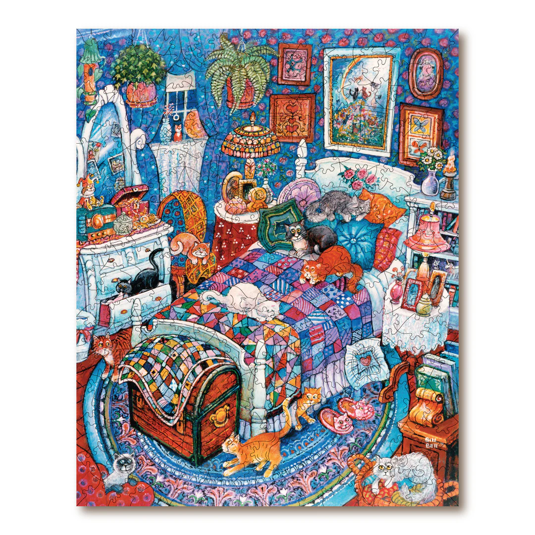 Blue Bedroom Cats